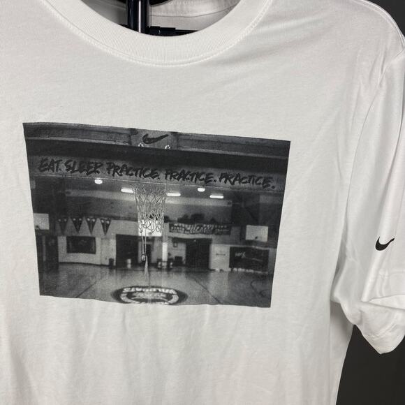 Nike Dri-FIT “Eat Sleep Practice” Basketball Graphic Tee | White | Men’s Medium - Picture 4 of 7
